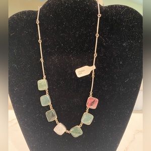 Necklace silver and jade